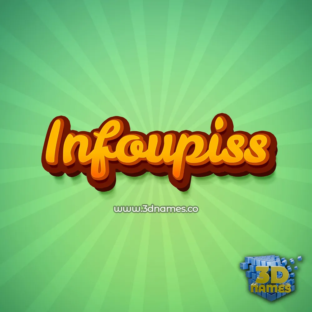 infoupiss in Green Rays style - 3D name wallpaper
