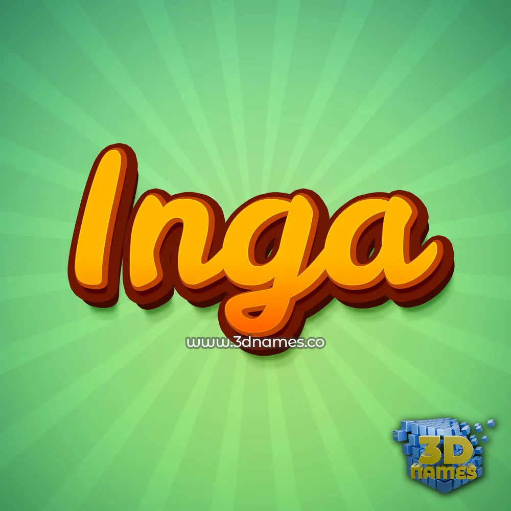 inga in Green Rays style - 3D name wallpaper