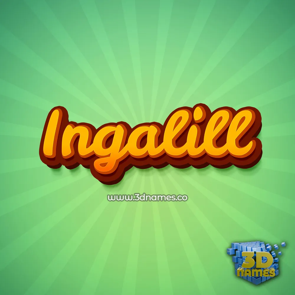 ingalill in Green Rays style - 3D name wallpaper