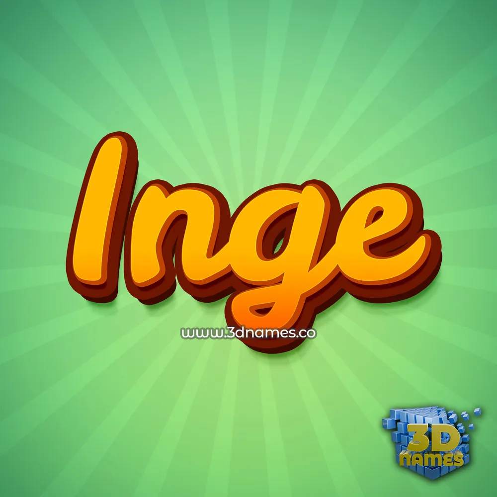 inge in Green Rays style - 3D name wallpaper
