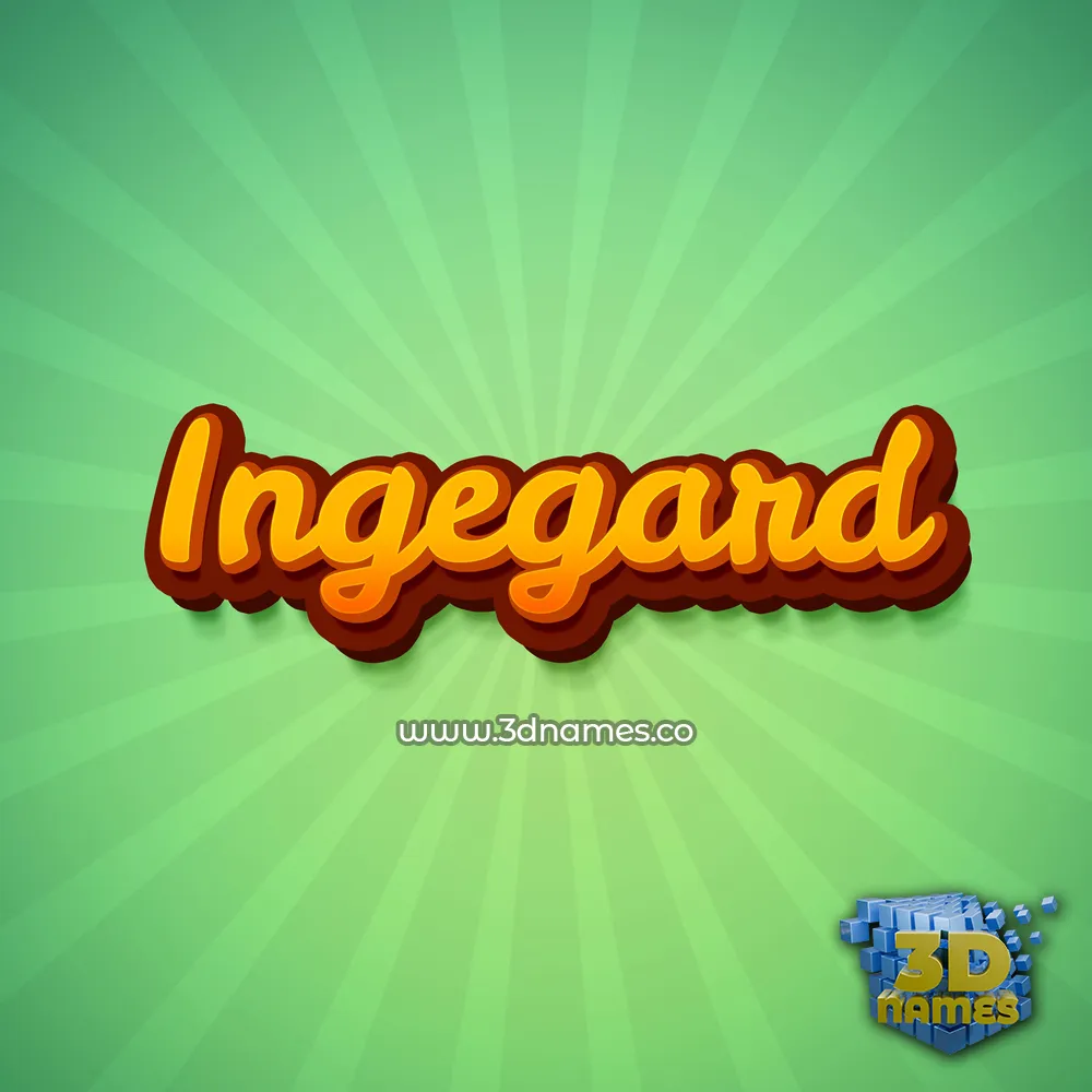 ingegard in Green Rays style - 3D name wallpaper