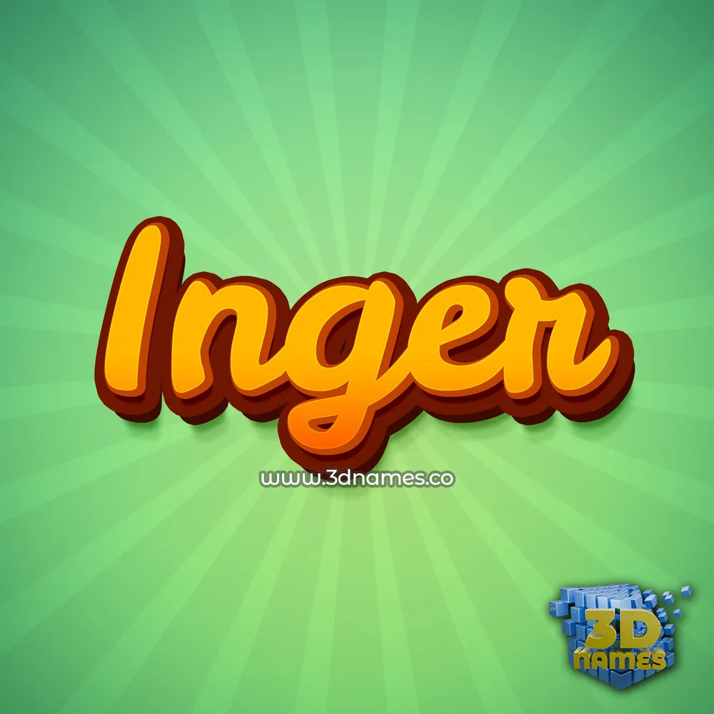inger in Green Rays style - 3D name wallpaper