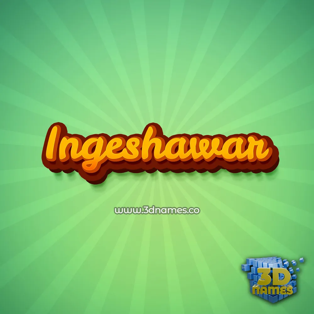 ingeshawar in Green Rays style - 3D name wallpaper