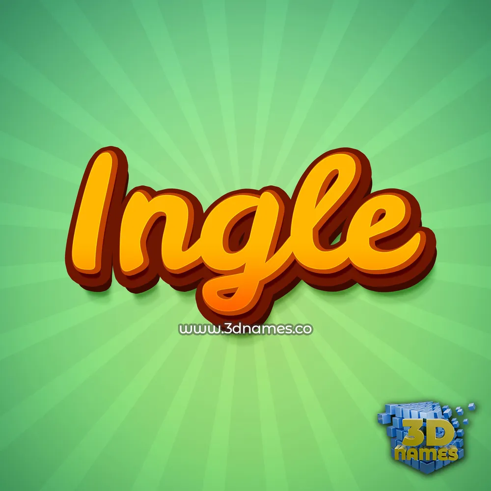 ingle in Green Rays style - 3D name wallpaper