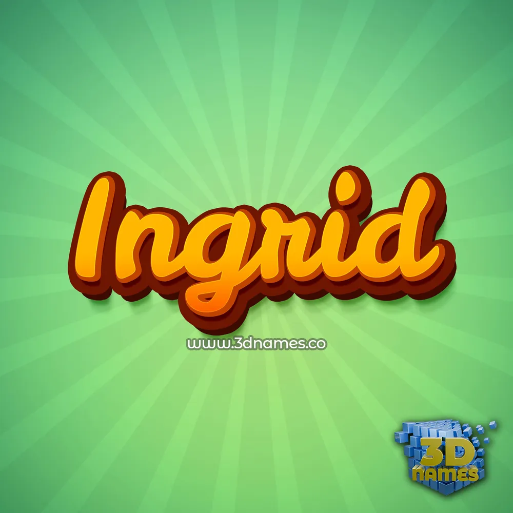 ingrid in Green Rays style - 3D name wallpaper
