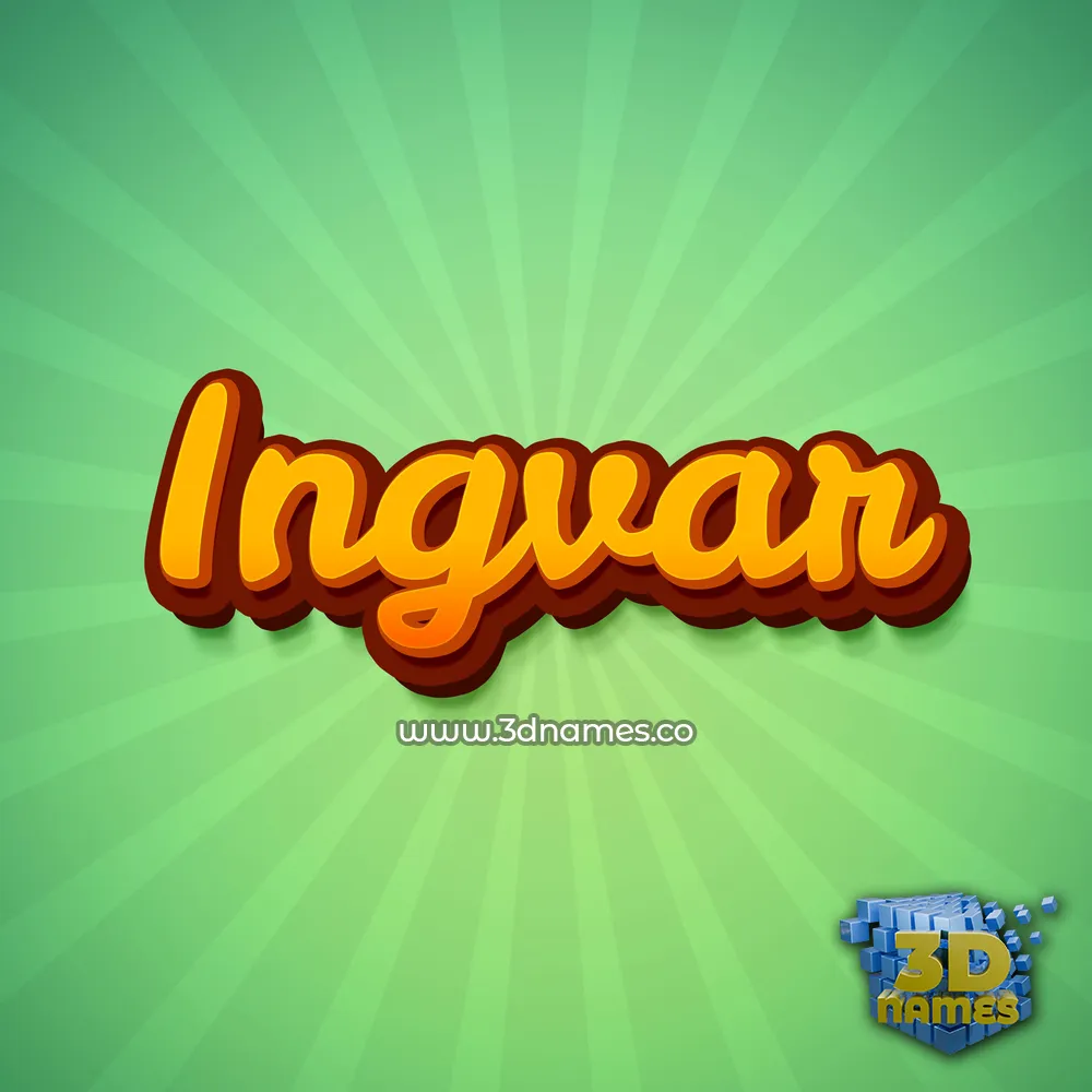 ingvar in Green Rays style - 3D name wallpaper