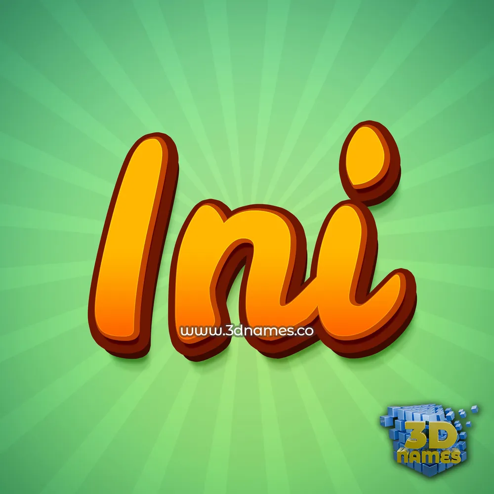 ini in Green Rays style - 3D name wallpaper
