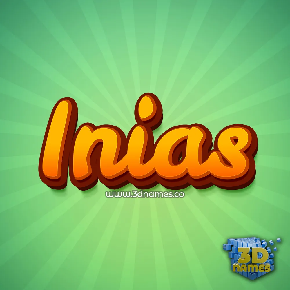 inias in Green Rays style - 3D name wallpaper