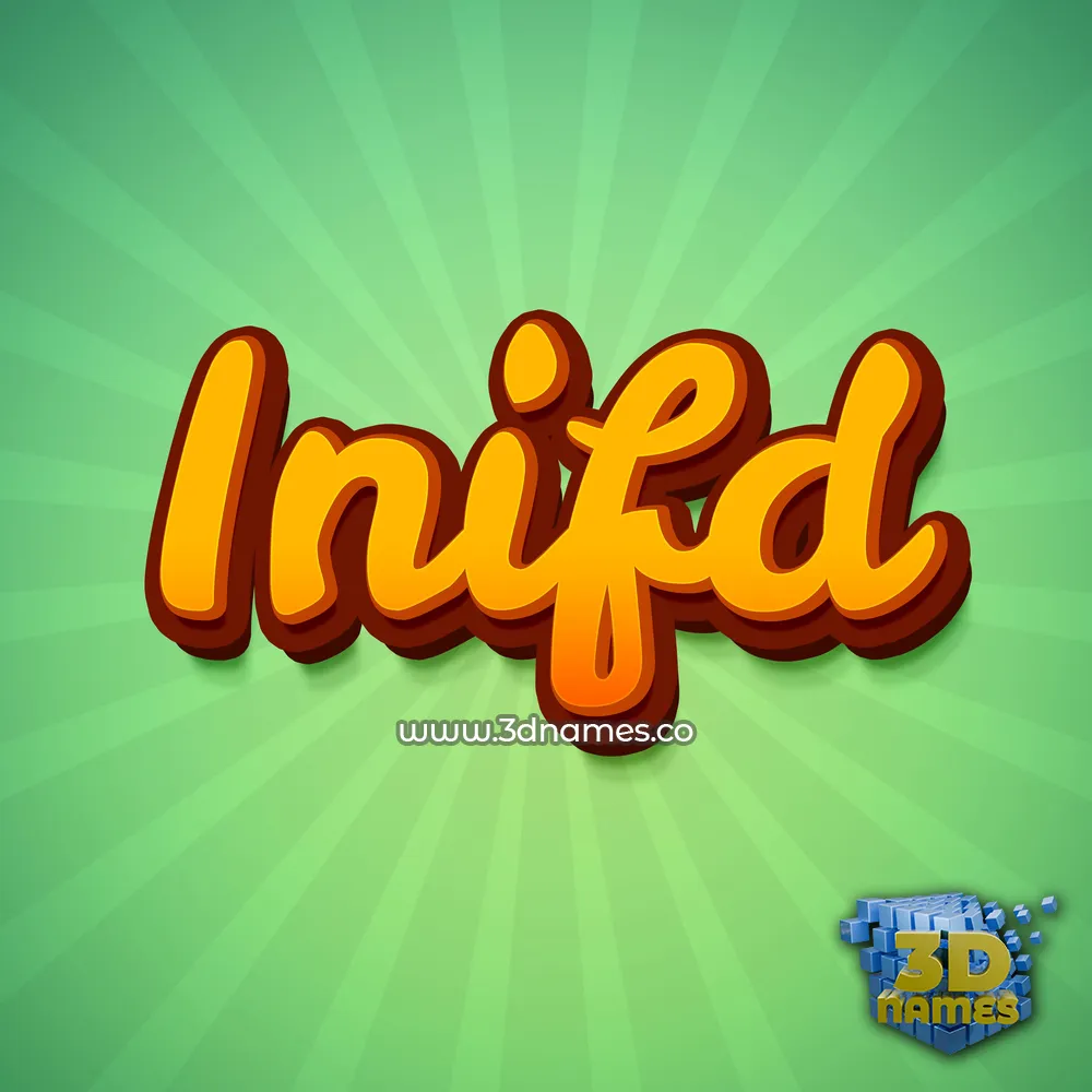 inifd in Green Rays style - 3D name wallpaper