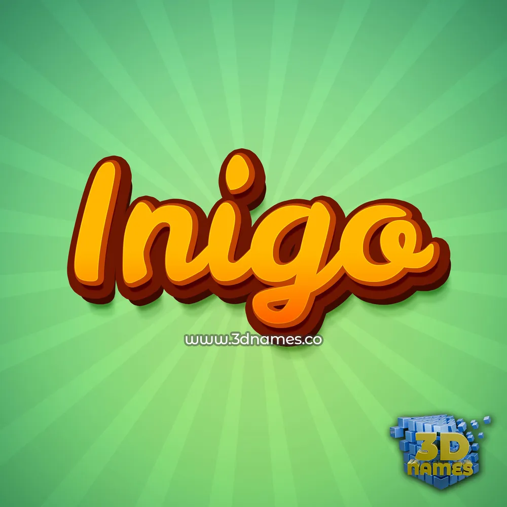 inigo in Green Rays style - 3D name wallpaper