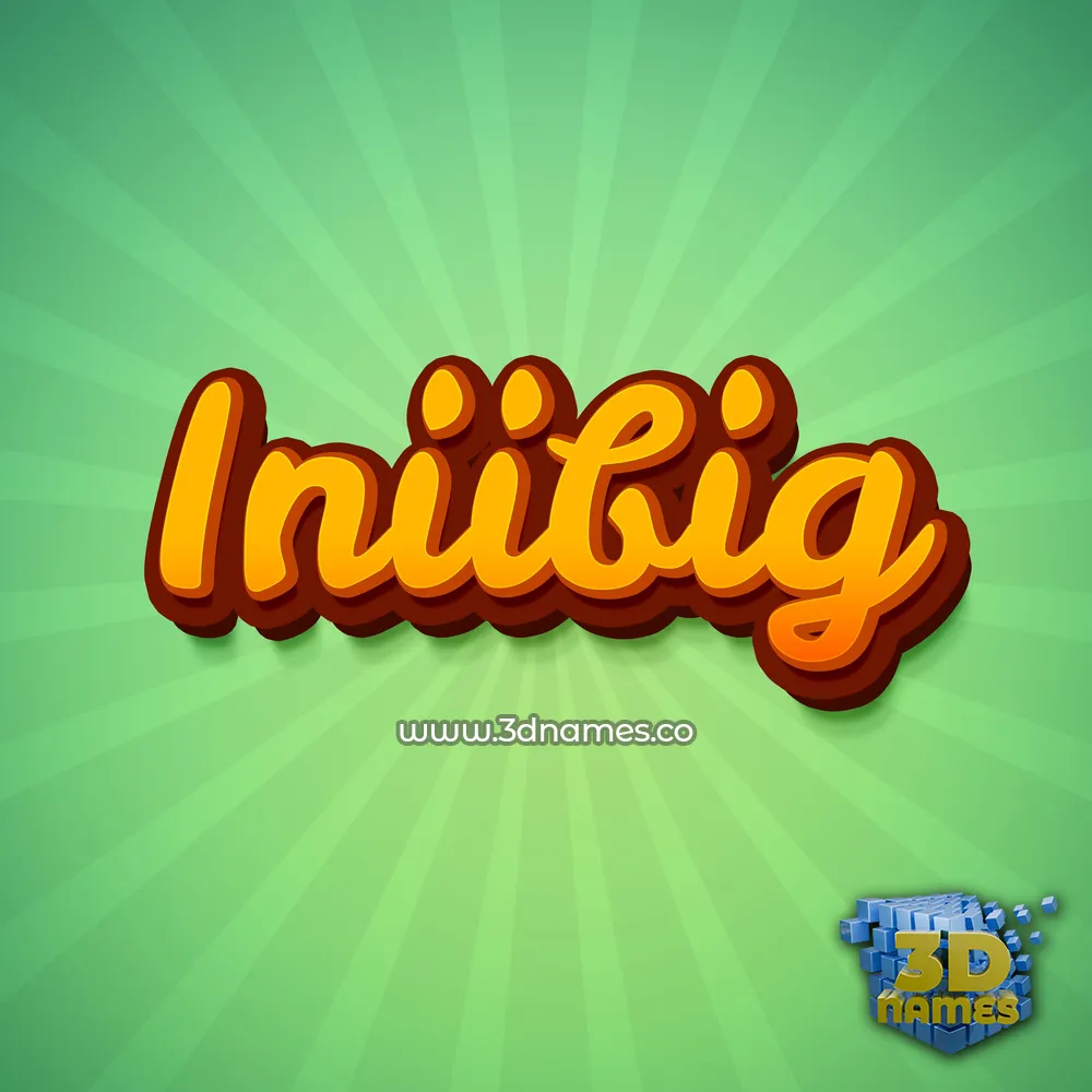 iniibig in Green Rays style - 3D name wallpaper