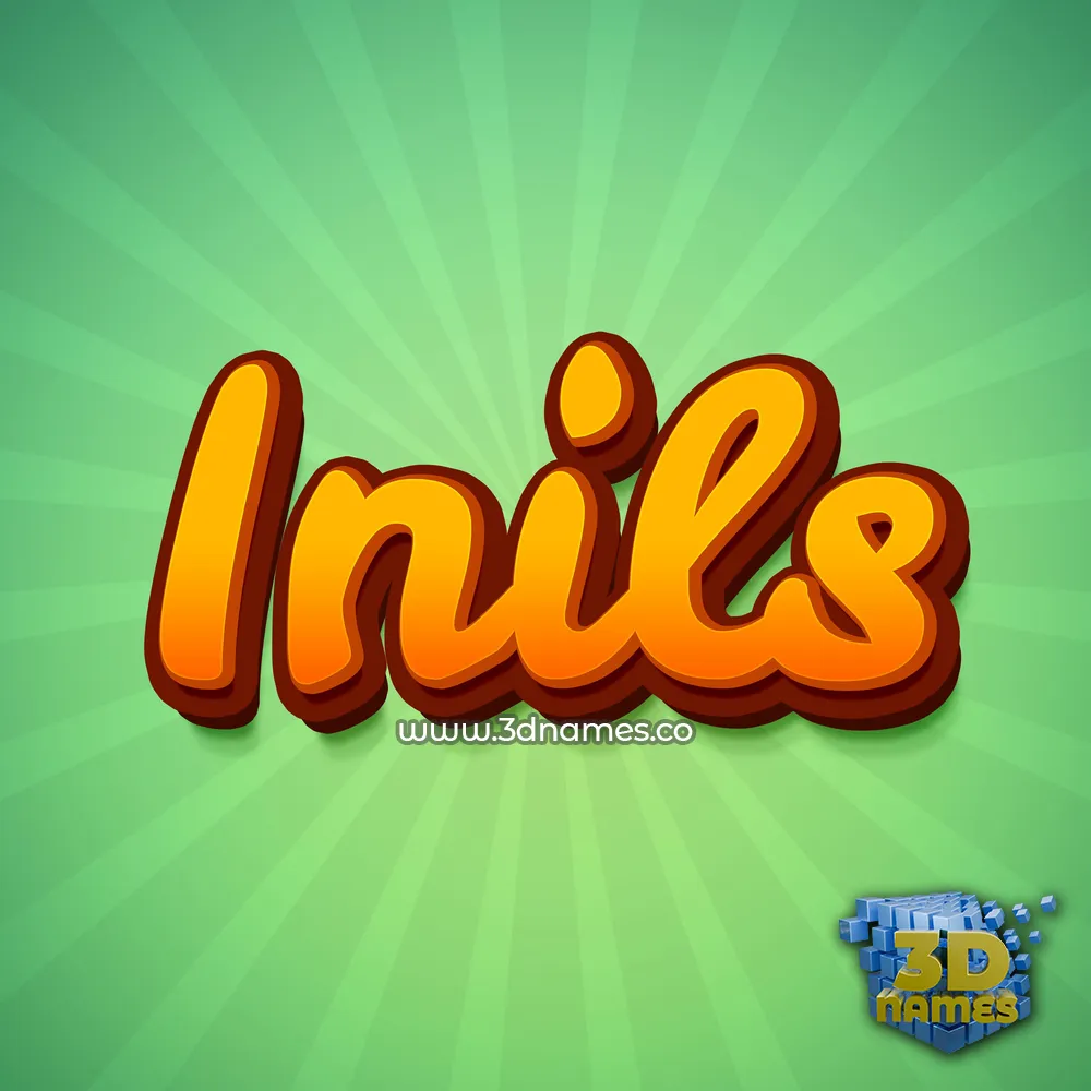 inils in Green Rays style - 3D name wallpaper