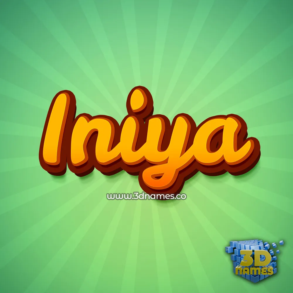 iniya in Green Rays style - 3D name wallpaper