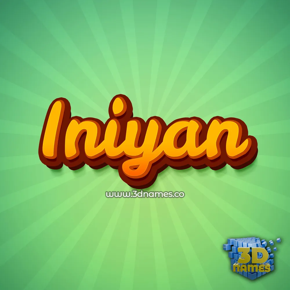 iniyan in Green Rays style - 3D name wallpaper