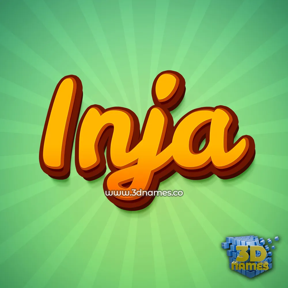 inja in Green Rays style - 3D name wallpaper
