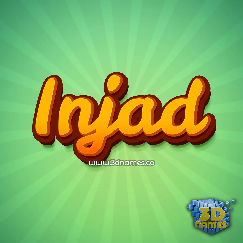 injad in Green Rays style - 3D name wallpaper
