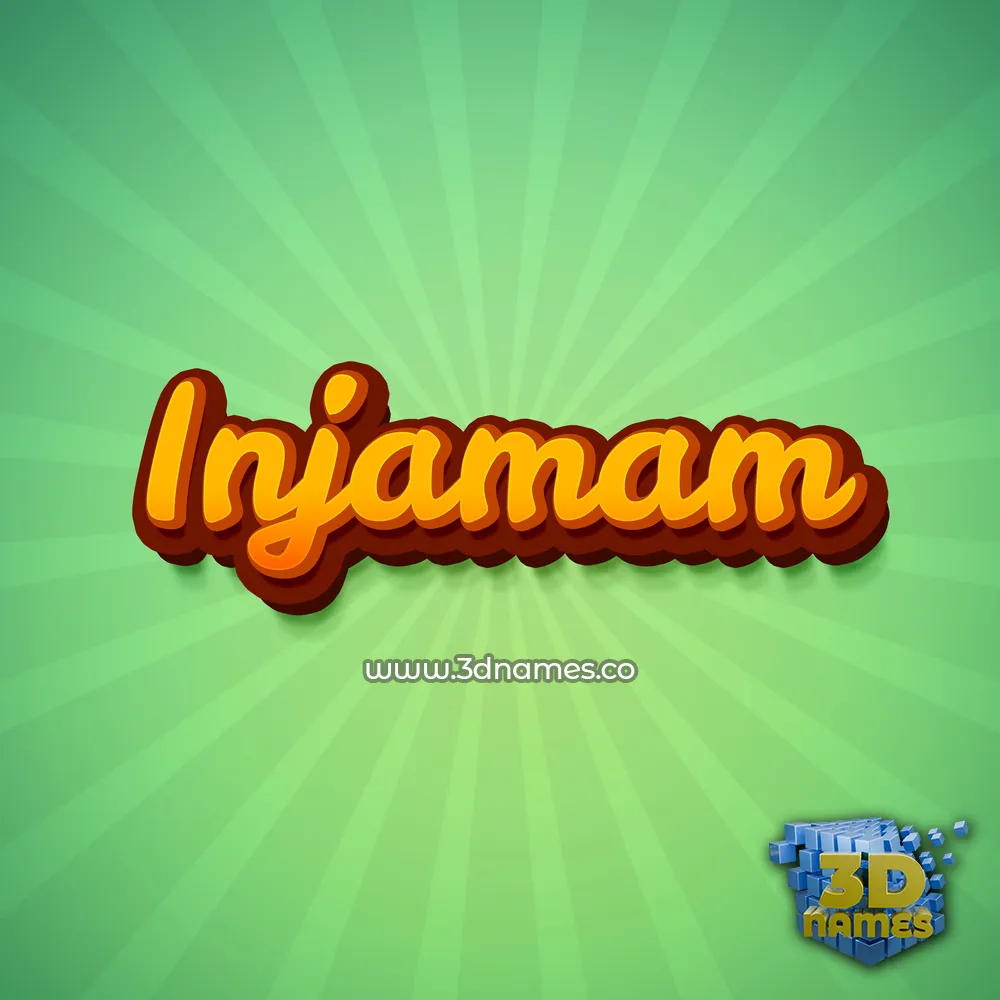 injamam in Green Rays style - 3D name wallpaper