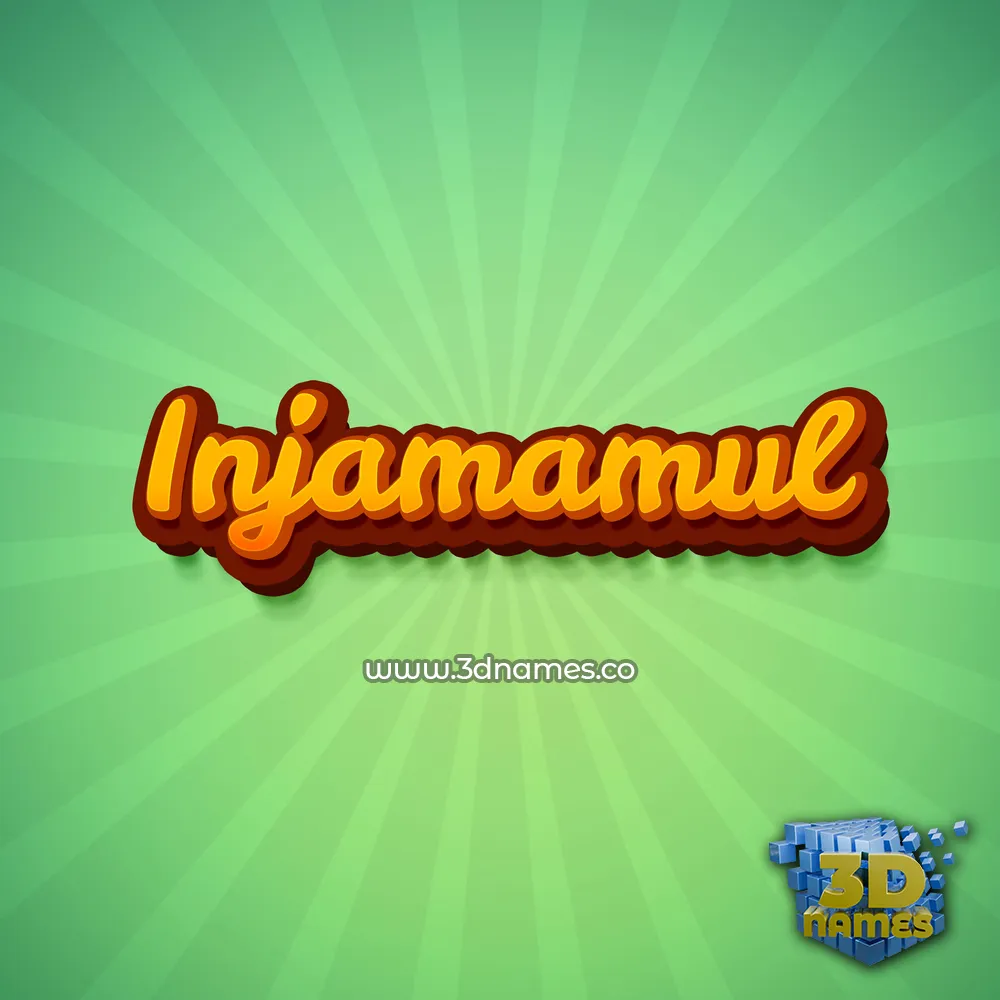 injamamul in Green Rays style - 3D name wallpaper