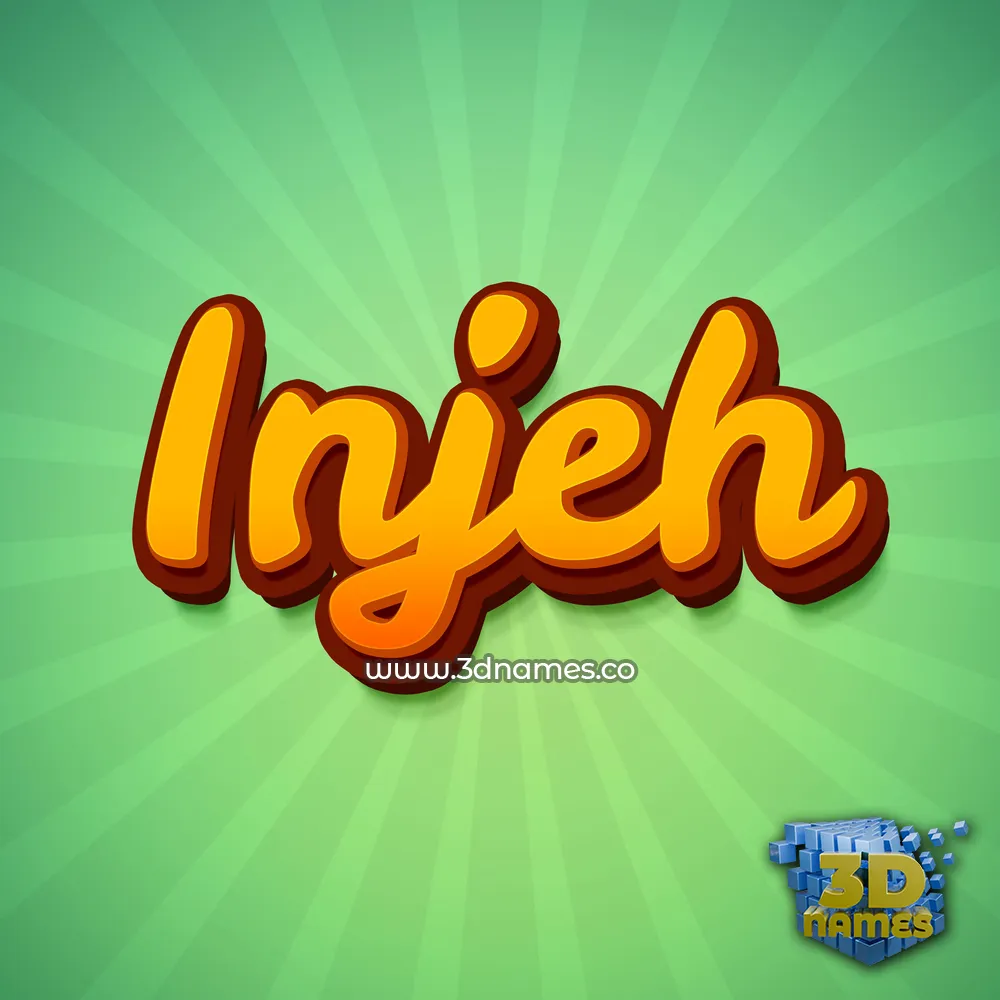 injeh in Green Rays style - 3D name wallpaper
