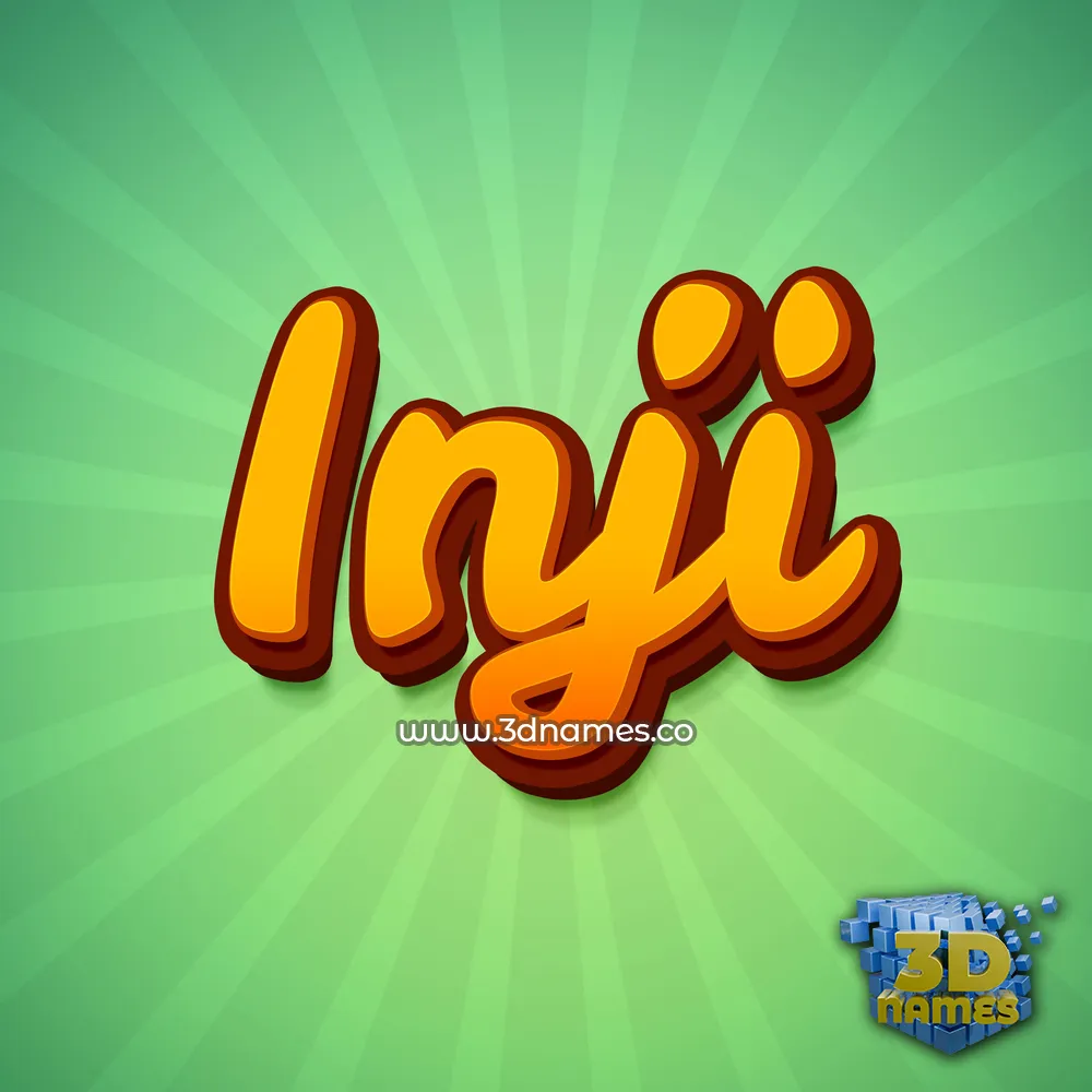 inji in Green Rays style - 3D name wallpaper