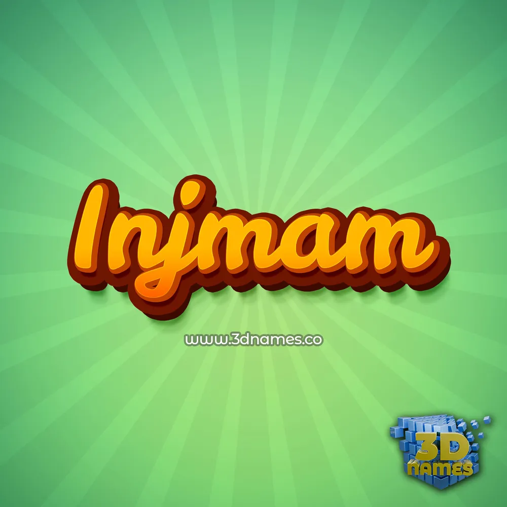 injmam in Green Rays style - 3D name wallpaper