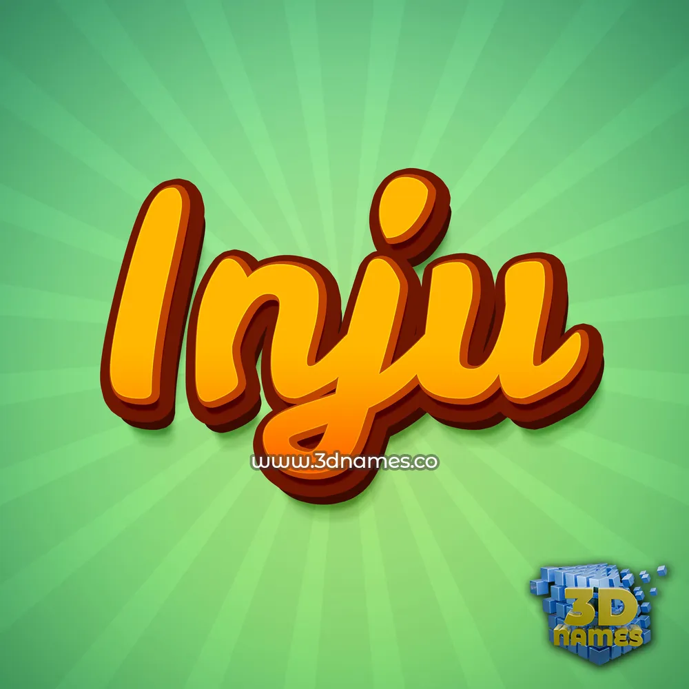 inju in Green Rays style - 3D name wallpaper
