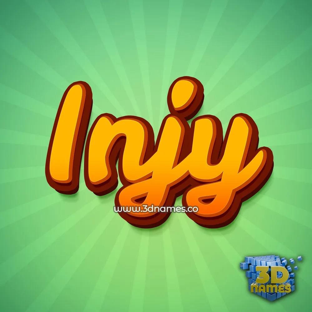 injy in Green Rays style - 3D name wallpaper