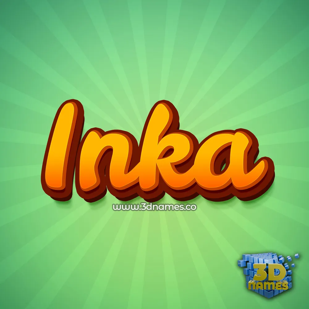 inka in Green Rays style - 3D name wallpaper