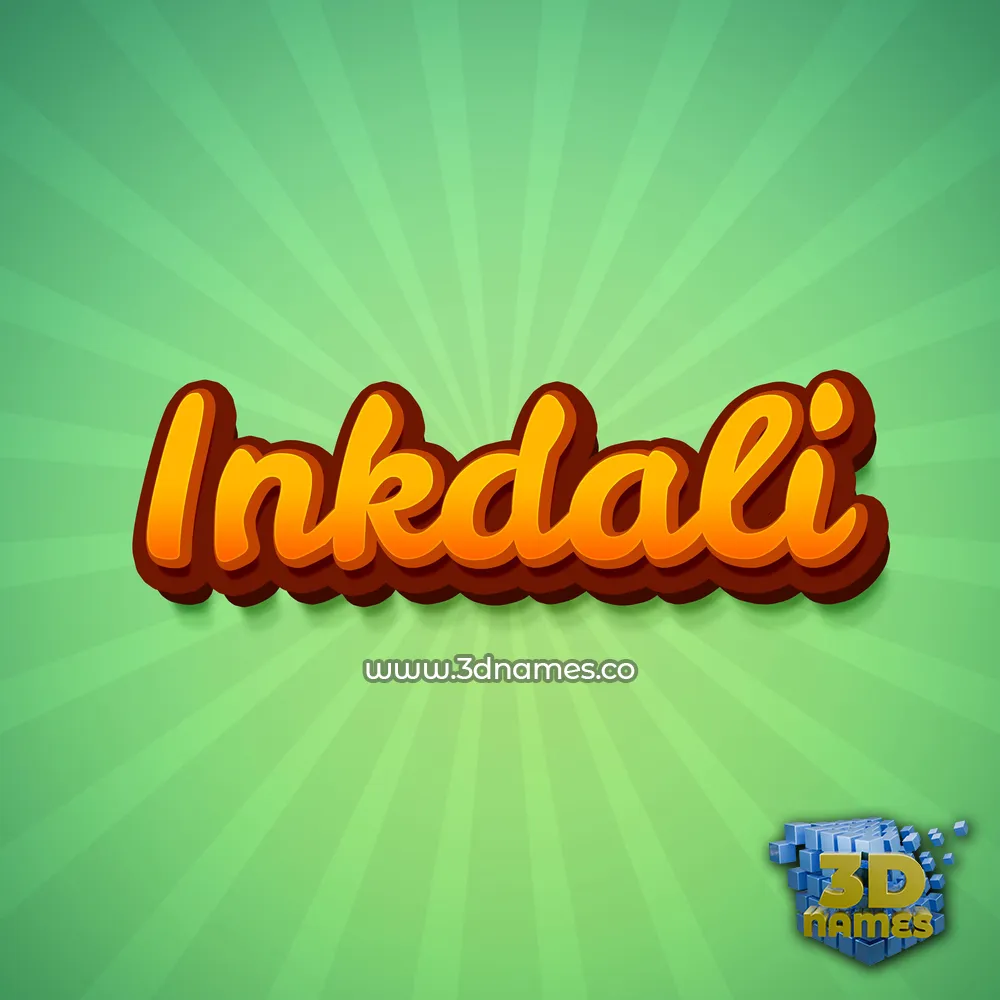 inkdali in Green Rays style - 3D name wallpaper