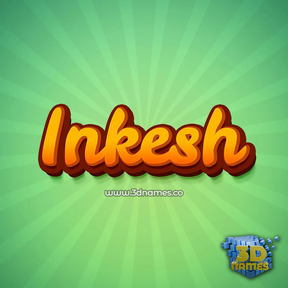 inkesh in Green Rays style - 3D name wallpaper