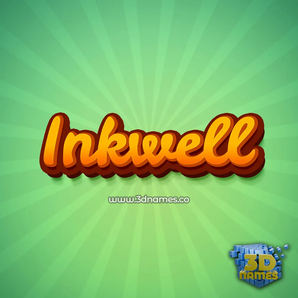 inkwell in Green Rays style - 3D name wallpaper