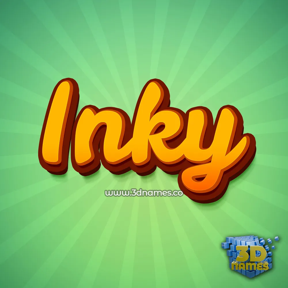 inky in Green Rays style - 3D name wallpaper