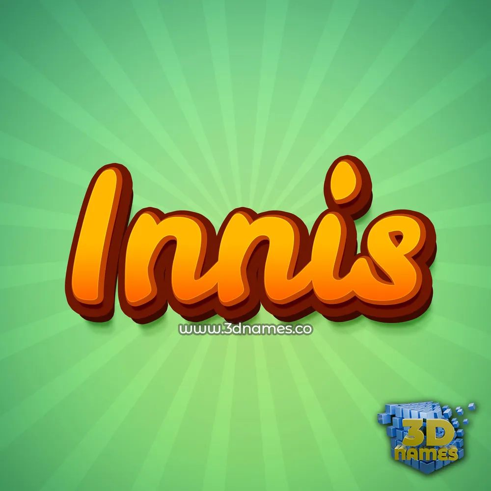 innis in Green Rays style - 3D name wallpaper