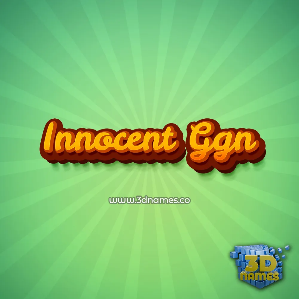 innocent ggn in Green Rays style - 3D name wallpaper