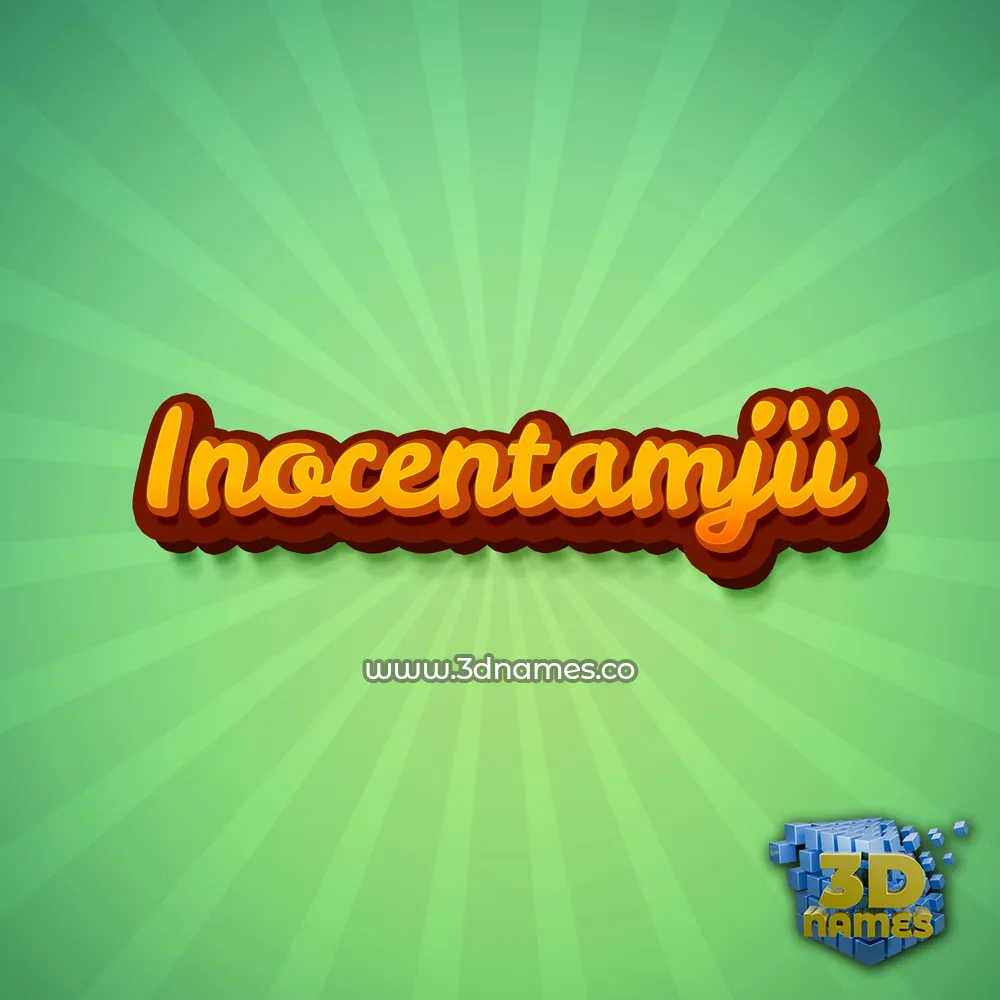 inocentamjii in Green Rays style - 3D name wallpaper