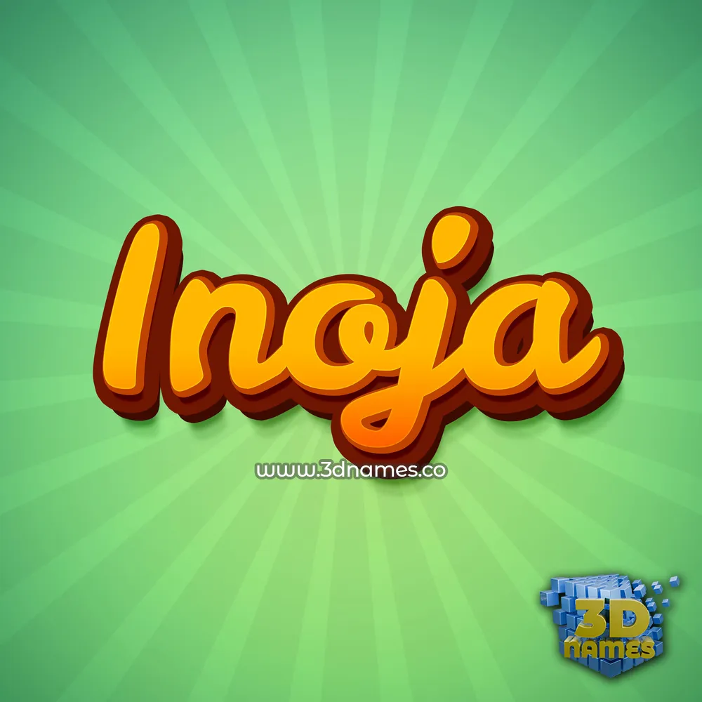 inoja in Green Rays style - 3D name wallpaper