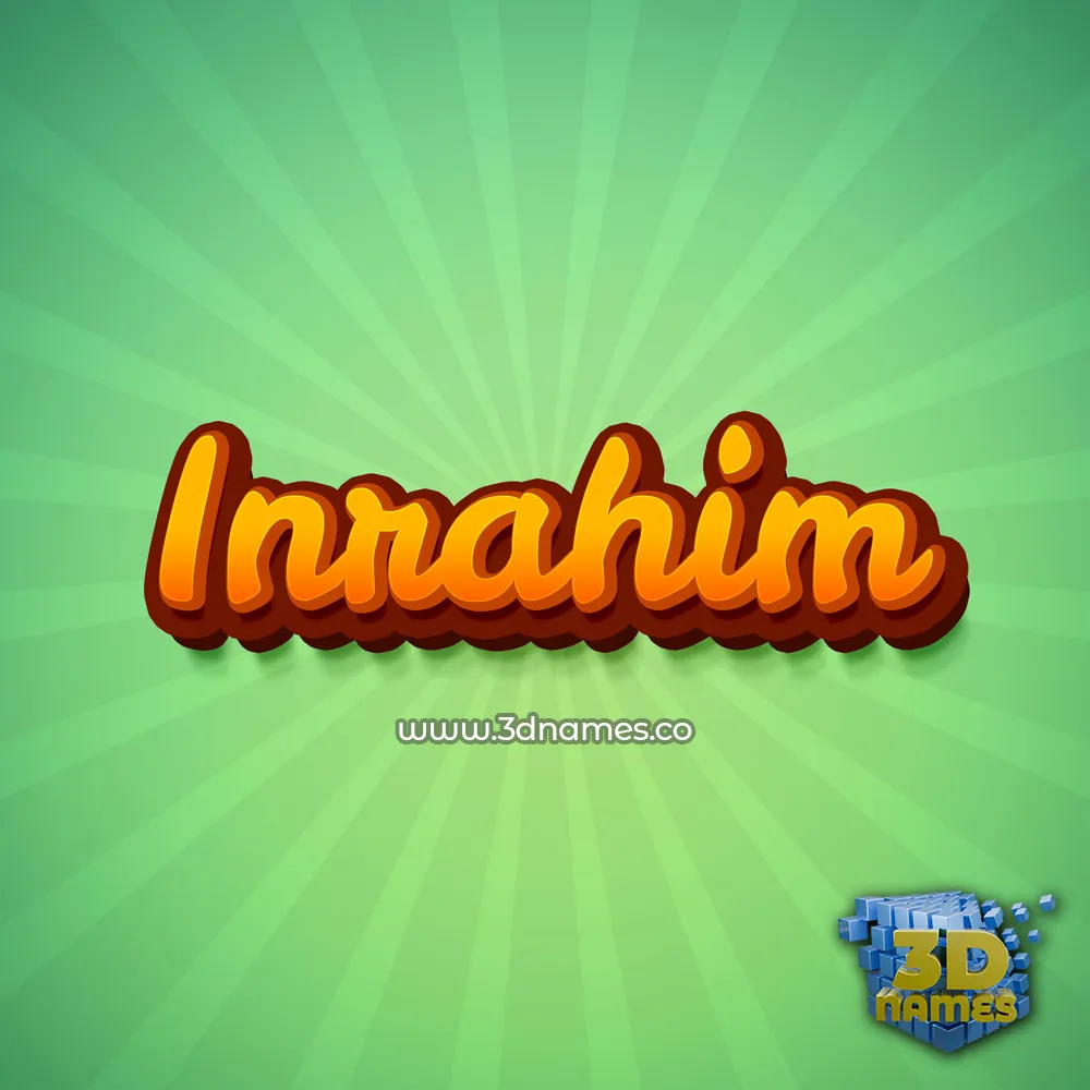 inrahim in Green Rays style - 3D name wallpaper