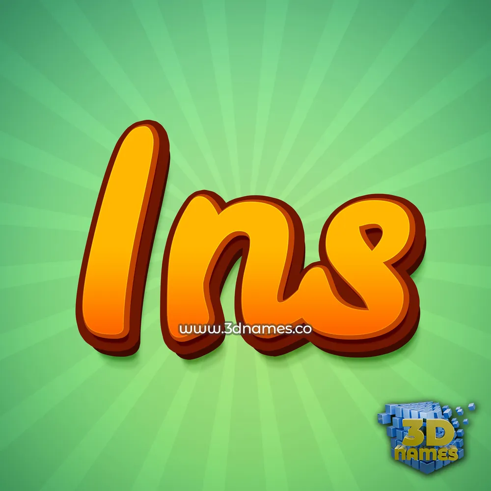 ins in Green Rays style - 3D name wallpaper