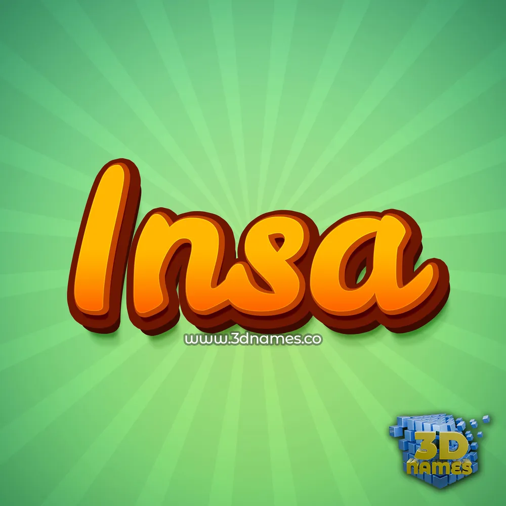 insa in Green Rays style - 3D name wallpaper