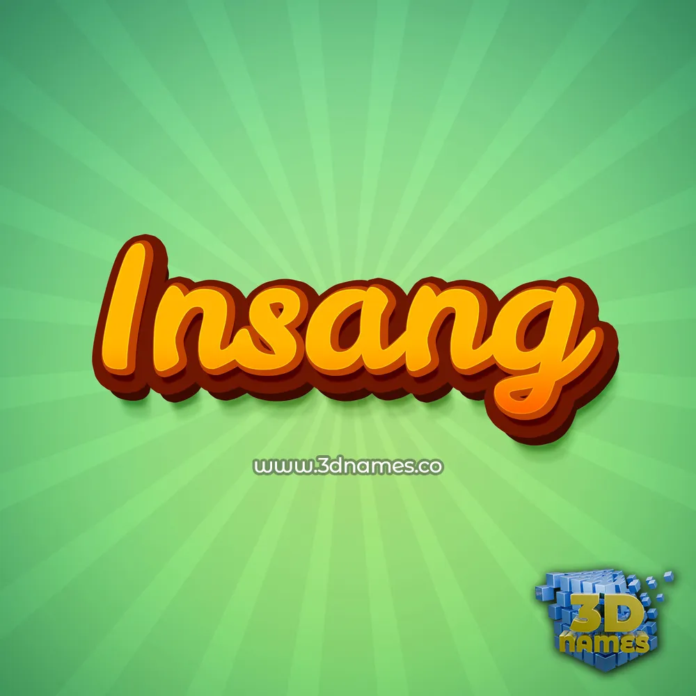 insang in Green Rays style - 3D name wallpaper