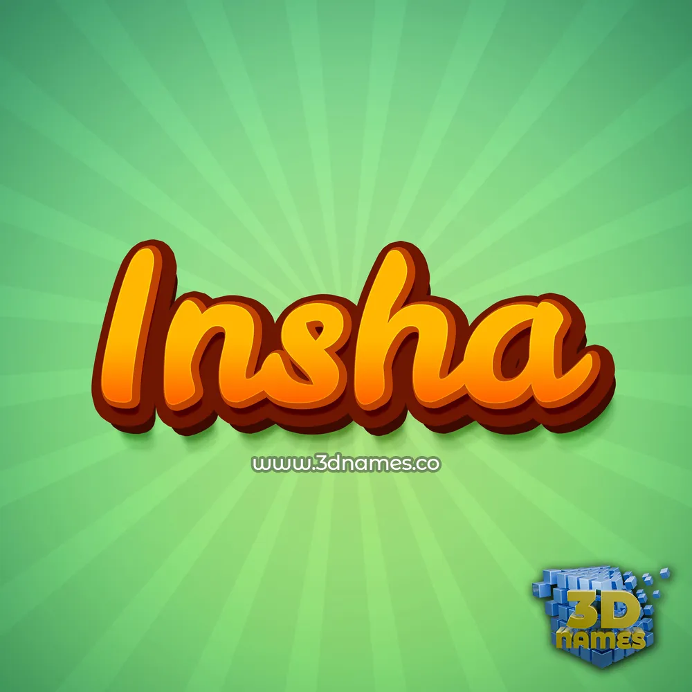 insha in Green Rays style - 3D name wallpaper