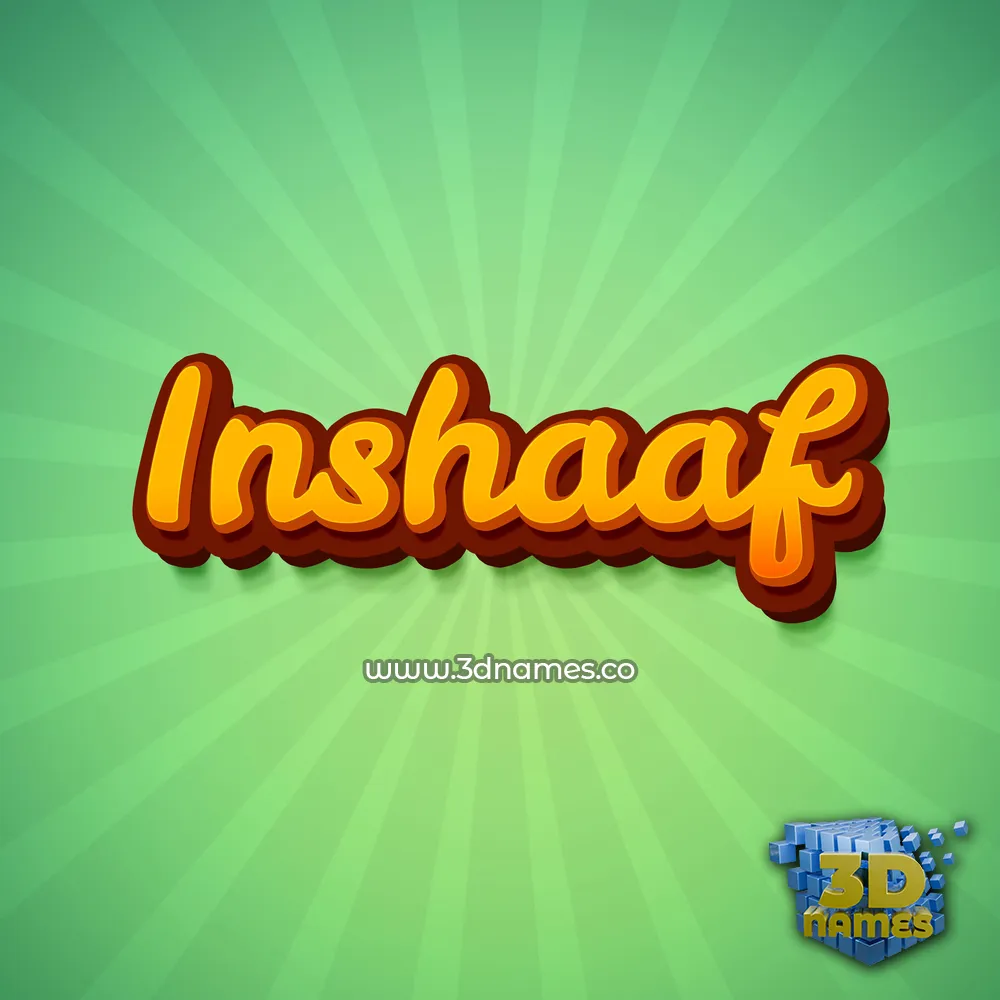 inshaaf in Green Rays style - 3D name wallpaper