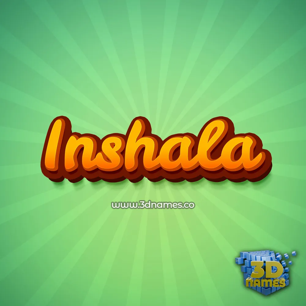 inshala in Green Rays style - 3D name wallpaper