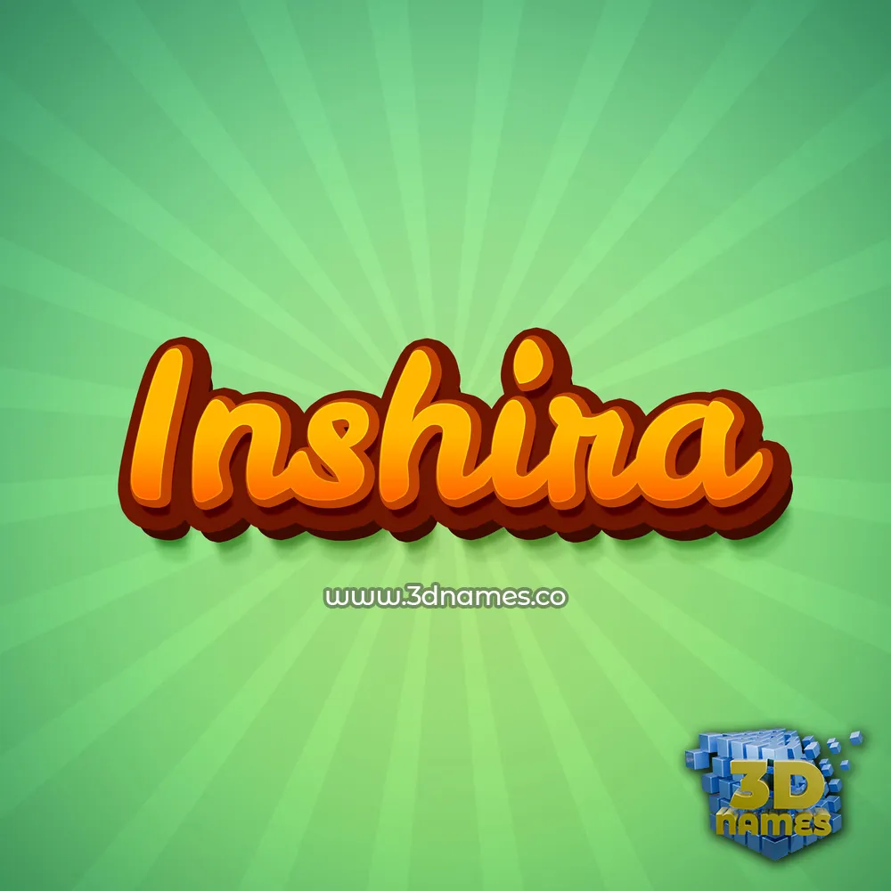 inshira in Green Rays style - 3D name wallpaper