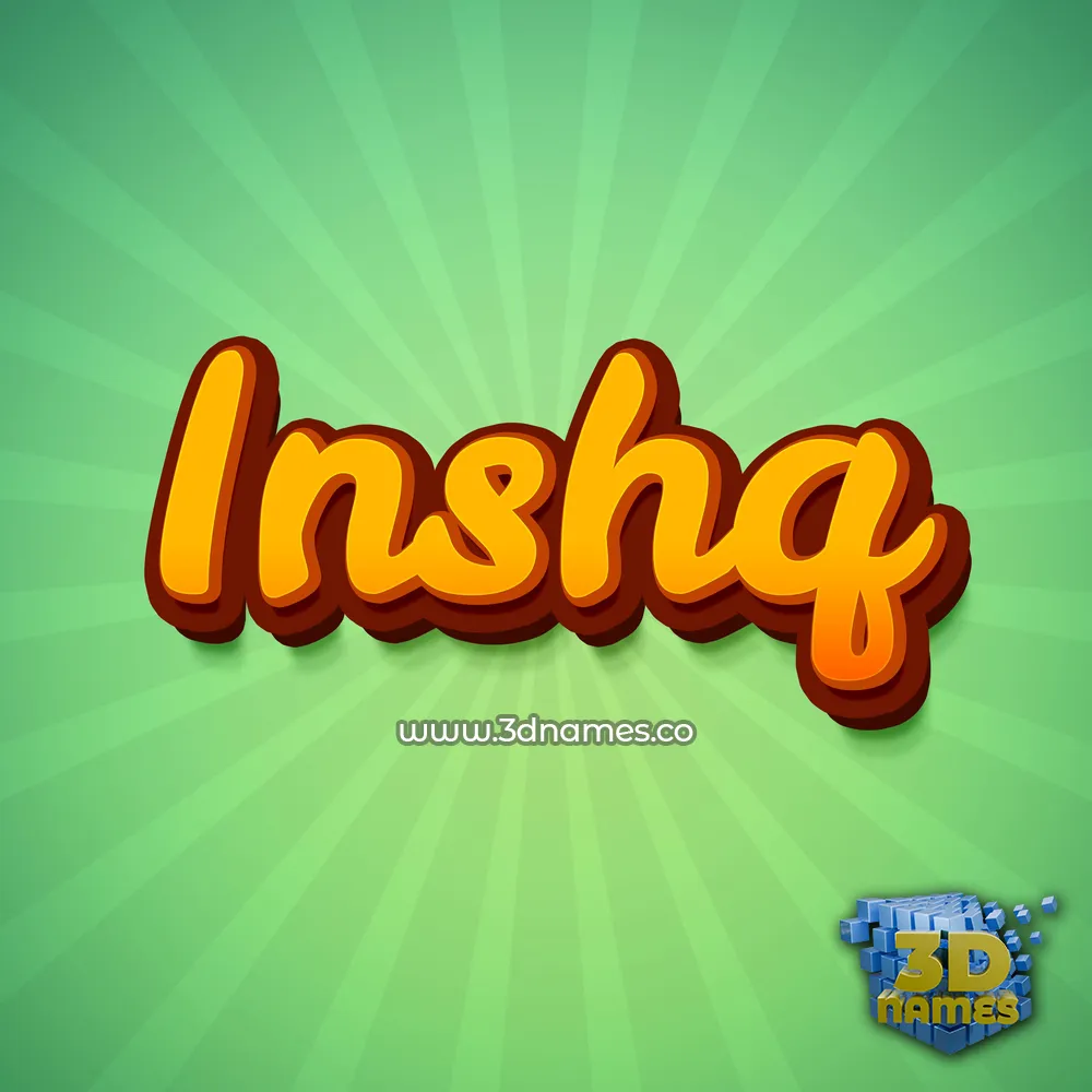 inshq in Green Rays style - 3D name wallpaper