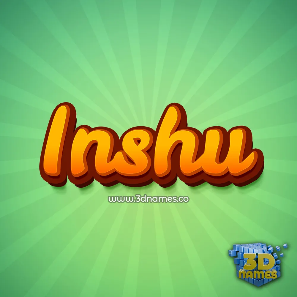 inshu in Green Rays style - 3D name wallpaper