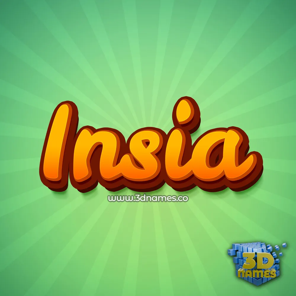 insia in Green Rays style - 3D name wallpaper