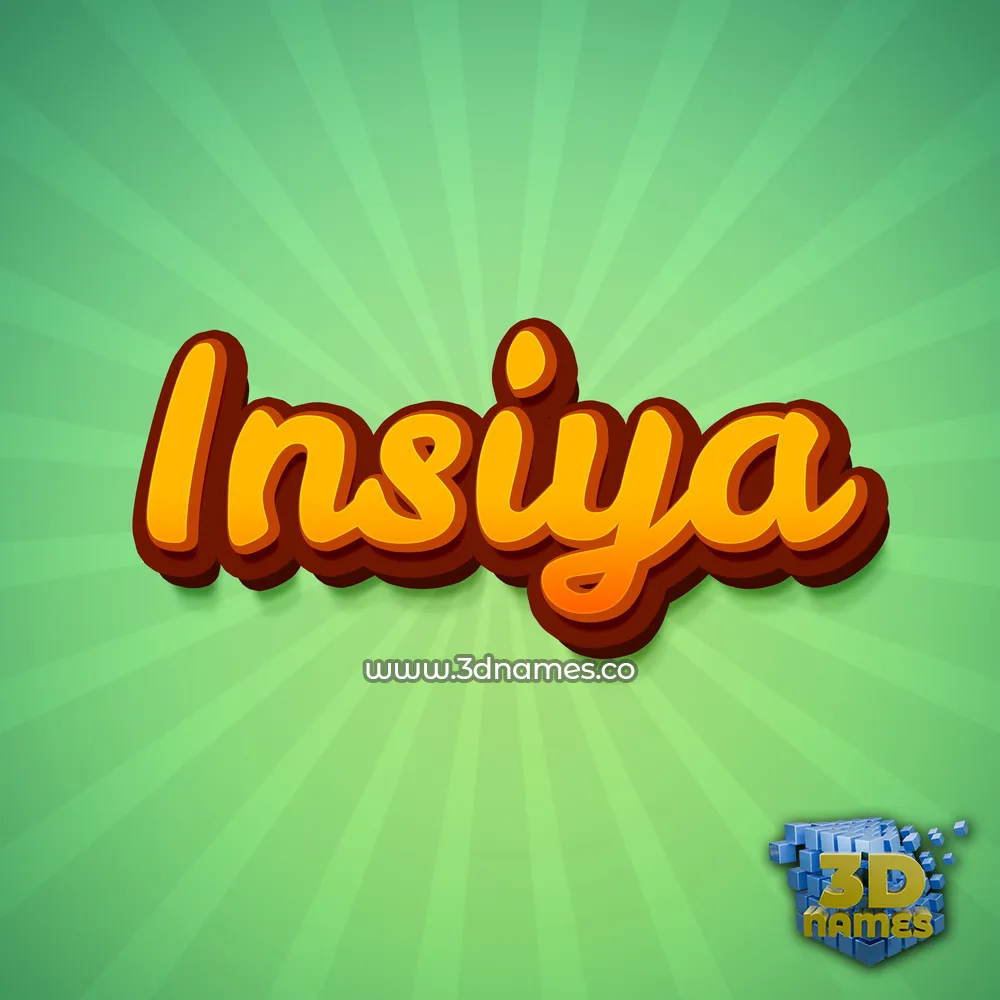 insiya in Green Rays style - 3D name wallpaper