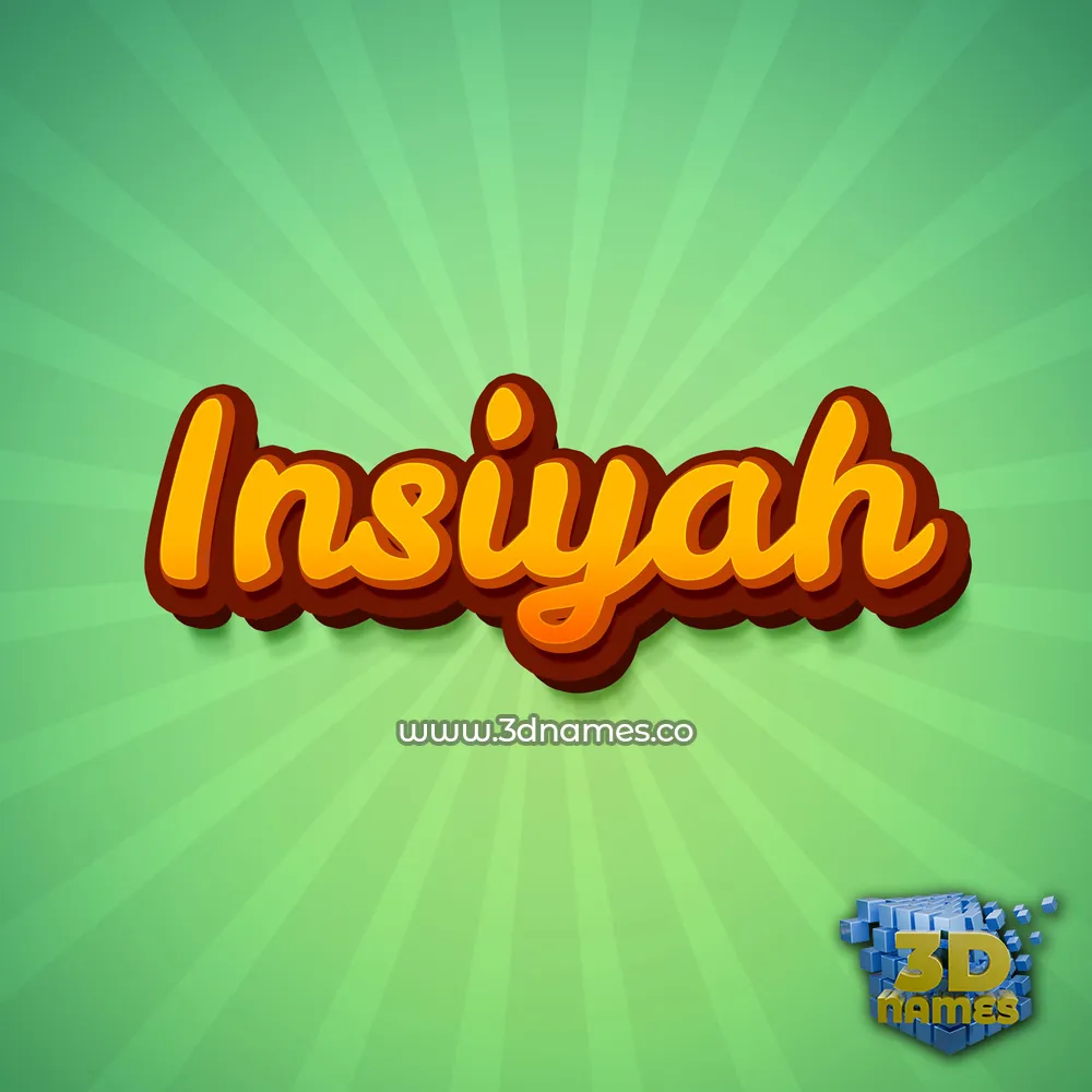 insiyah in Green Rays style - 3D name wallpaper
