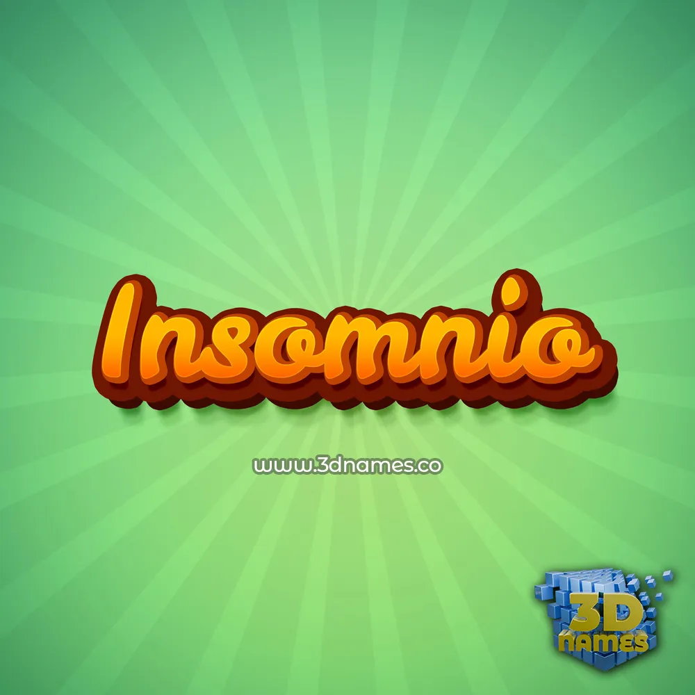 insomnio in Green Rays style - 3D name wallpaper
